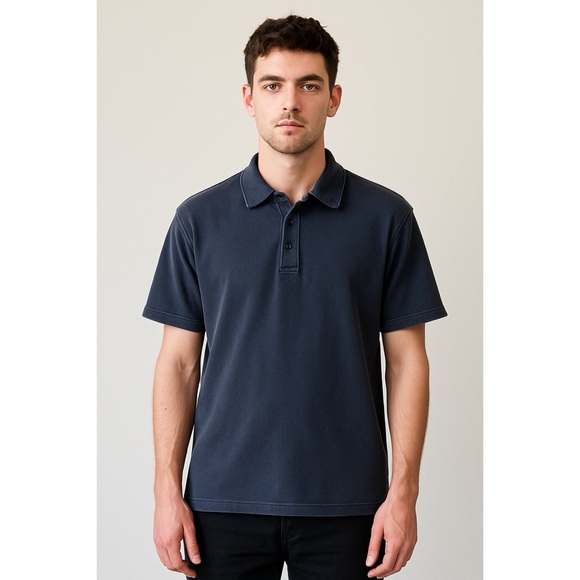 Prada Milano 2 VTG Faded Black Collared Short Sleeve Soft Chic Basic Polo Shirts - Picture 1 of 16